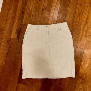 Christopher & Banks Cream and Tan Gingham Check Cotton Mini Skirt Size 10